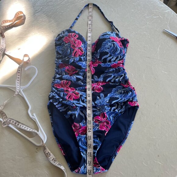 Lilly Pulitzer Farlee One Piece Swimsuit in Low Tide Navy Its Ofishell Size 6 - Picture 8 of 10